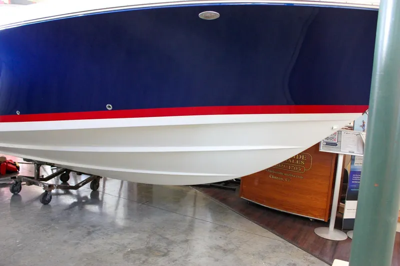 Slide: The Image of 2018 Chris-Craft Calypso 30 boat interior with elegant seating and modern design. - 16