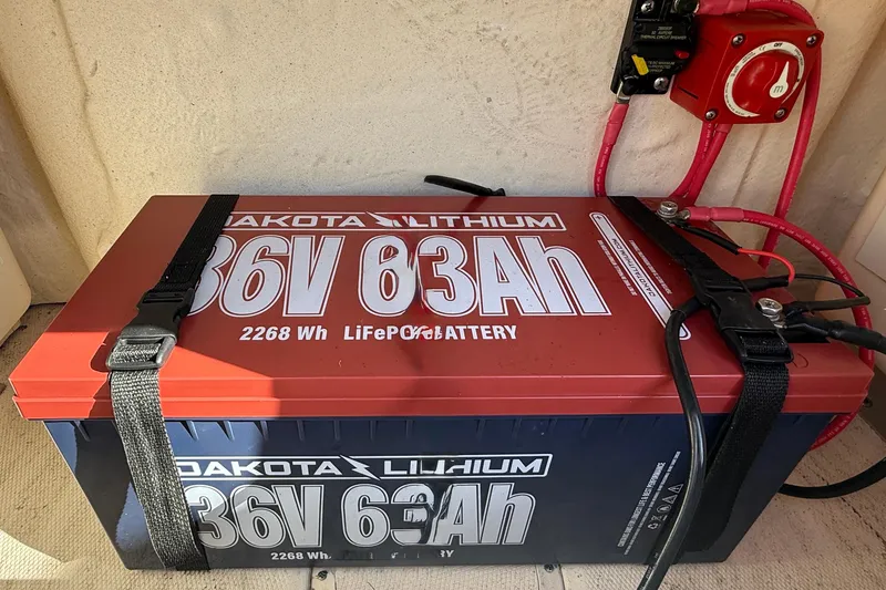 Slide: The Image of Dakota Lithium 36V 63Ah battery in 2022 Grady-White Fisherman 257 boat. - 26