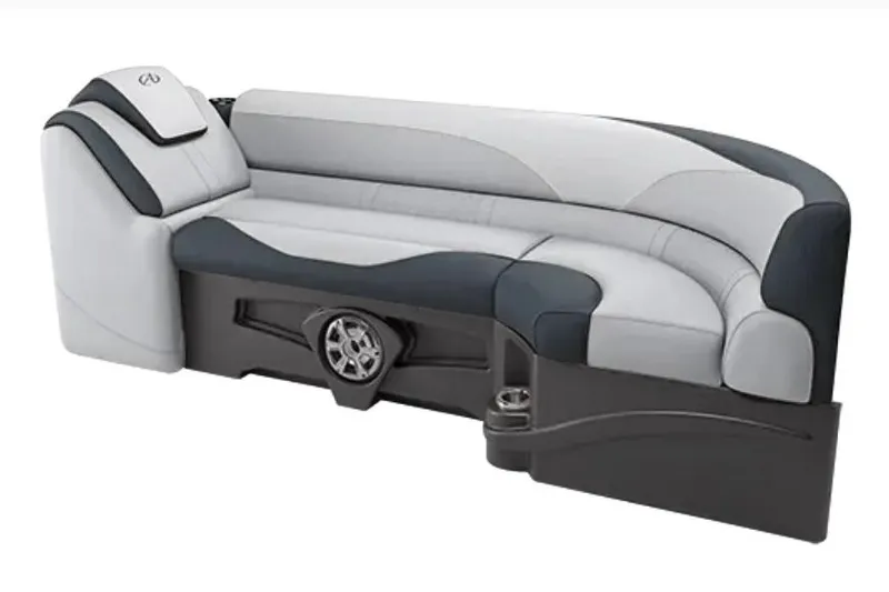 Slide: The Image of 2026 Avalon LSL QL boat seating with sleek, modern design and integrated cup holders. - 3