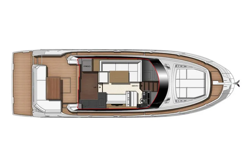 Slide: The Image of Manufacturer Provided Image: Top view layout of 2025 Prestige 460 S yacht interior design. - 25