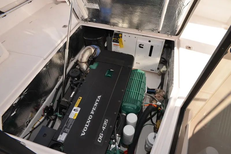 Slide: The Image of Engine compartment of 2020 Cutwater C-30S boat featuring Volvo Penta D6-435 engine. - 34