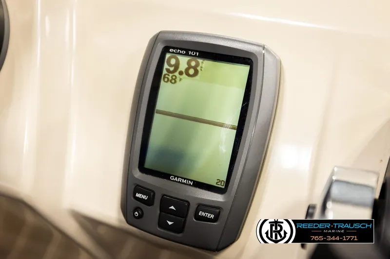 Slide: The Image of Garmin Echo 101 fishfinder on 2016 Bennington 24 SPDXDF boat dashboard. - 37