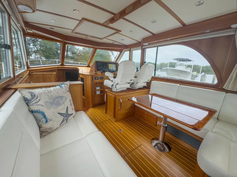 Slide: The Image of Chrome faucet on Sabre 45 Salon Express 2019 yacht bathroom sink. - 50