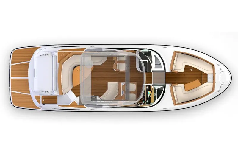 Slide: The Image of Manufacturer Provided Image: Top view of 2016 Sea Ray 350 SLX luxury boat layout. - 12