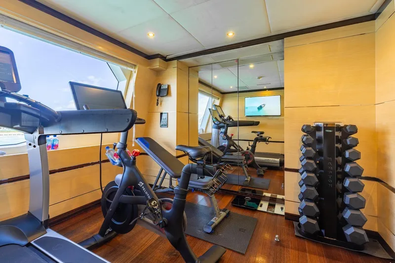 Slide: The Image of Luxury yacht gym with modern equipment on 2018 Benetti Fast 125. - 35