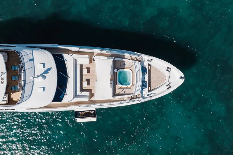 Slide: The Image of Aerial view of 2018 Benetti Fast 125 yacht with jacuzzi on deck. - 4