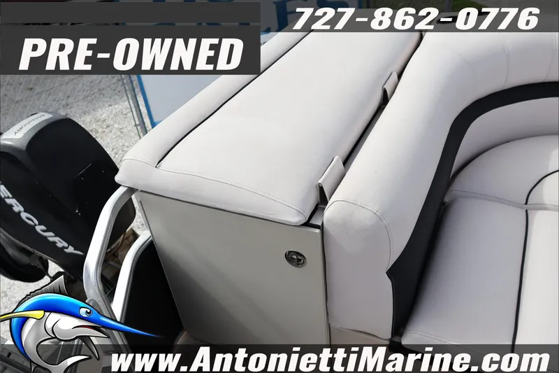 Slide: The Image of Pre-owned 2012 Harris FloteBote Cruiser CX 200 with Mercury engine, available at Antonietti Marine. - 16