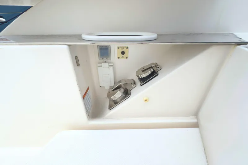Slide: The Image of 2018 Tiara Yachts C44 Coupe deck fittings and controls detail. - 18