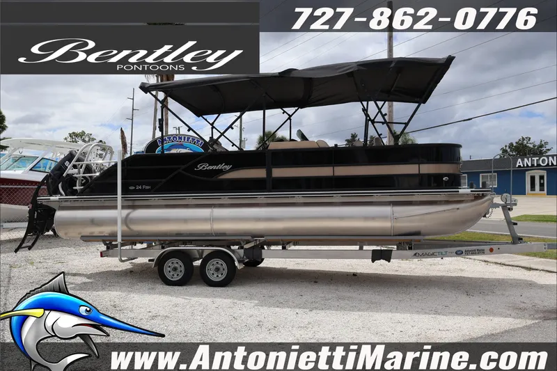 Slide: The Image of 2026 Bentley Pontoons Fish 243 Swingback at Antonietti Marine dealership. - 1