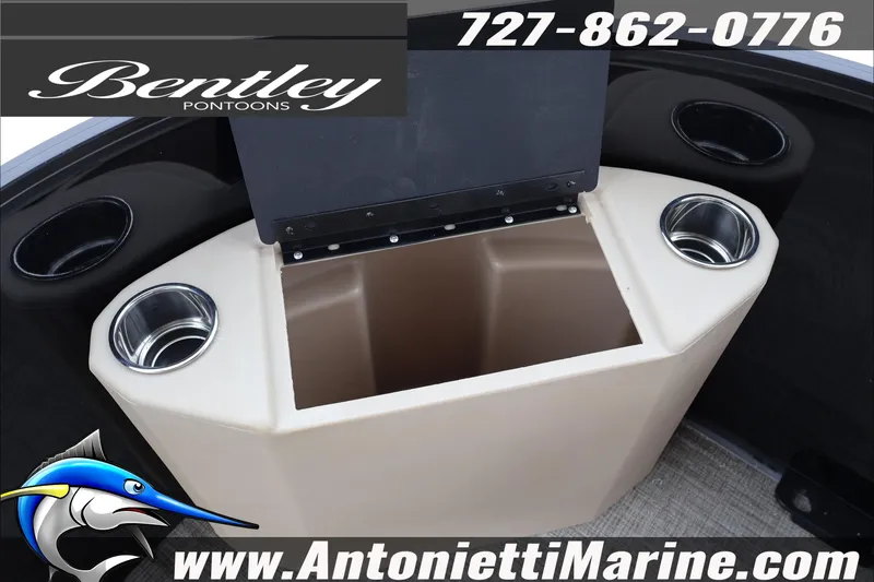 Slide: The Image of Luxurious seating in 2026 Bentley Pontoons Fish 243 Swingback, featuring premium upholstery. - 13