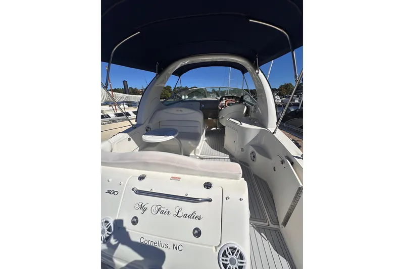 Slide: The Image of 2005 Sea Ray 280 Sundancer boat interior with seating, Cornelius, NC. - 12