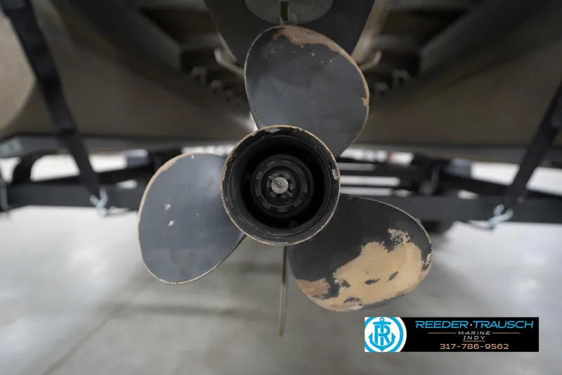 Slide: The Image of Close-up of a worn propeller on a 2003 Bennington 2050 RL boat. - 52