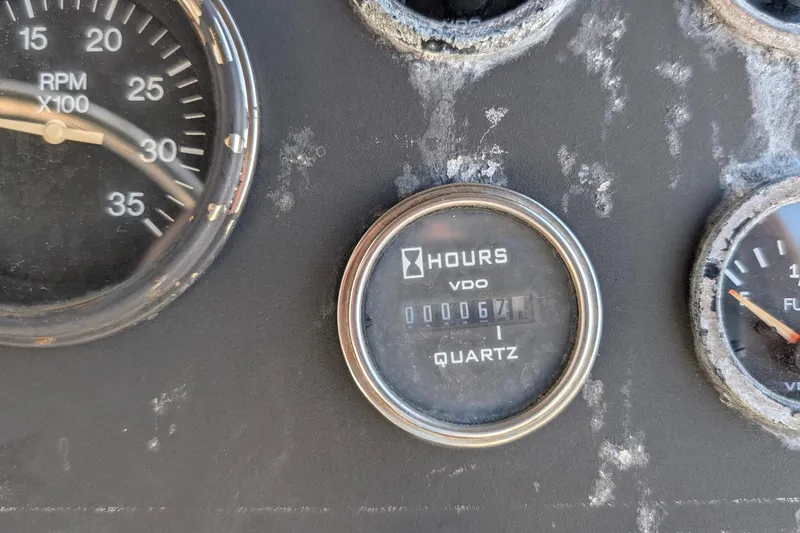 Slide: The Image of Close-up of 1994 Carver 370 Aft Cabin Motor Yacht dashboard gauges. - 10