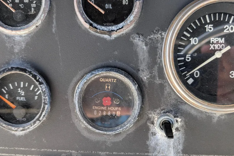 Slide: The Image of Close-up of 1994 Carver 370 Aft Cabin Motor Yacht dashboard gauges. - 9