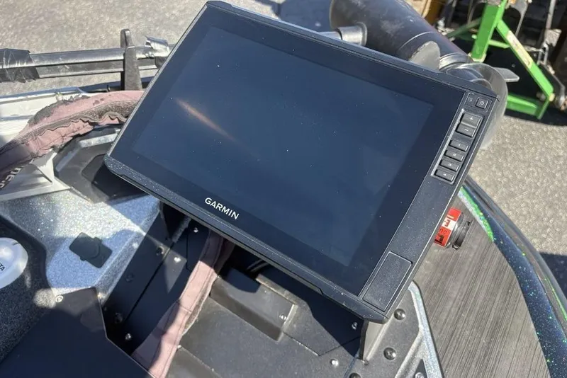 Slide: The Image of Garmin display on 2024 Skeeter ZXR20 boat dashboard, showcasing advanced navigation technology. - 3