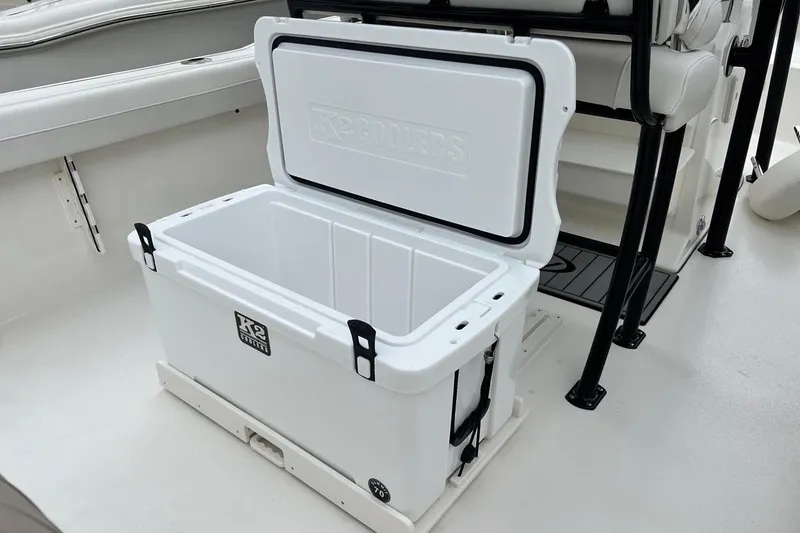 Slide: The Image of Open cooler on 2026 Key West 239 FS boat, showcasing spacious interior. - 32