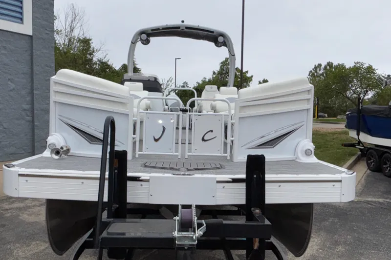 Slide: The Image of 2026 JC NEPTOON 27TT SPORT pontoon boat on trailer, rear view. - 24