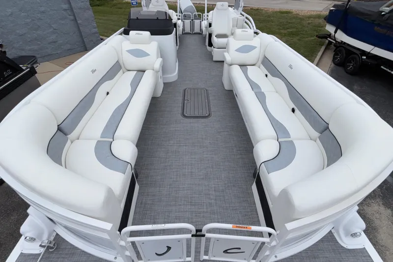 Slide: The Image of Luxurious 2026 JC NEPTOON 27TT SPORT pontoon boat with spacious seating and modern design. - 9