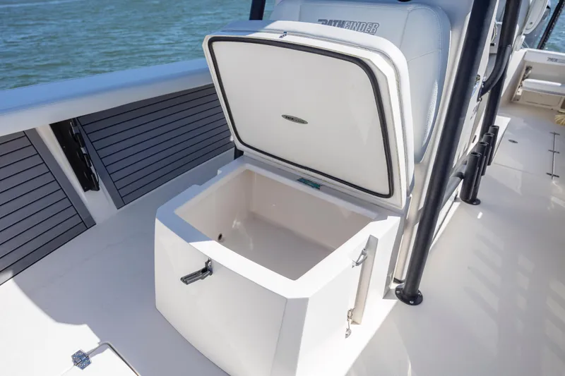 Slide: The Image of 2023 Pathfinder 2700 Open boat with open storage compartment on deck. - 11