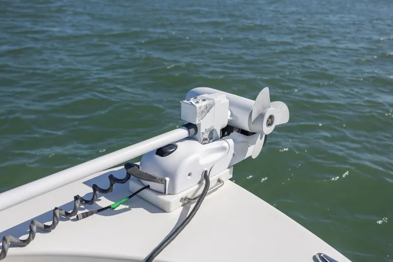 Slide: The Image of 2023 Pathfinder 2700 Open boat with trolling motor on water. - 14