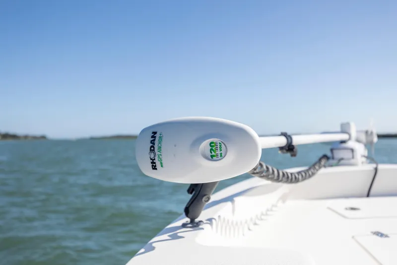 Slide: The Image of Rhodan GPS Anchor on 2023 Pathfinder 2700 Open boat, cruising on open water. - 15