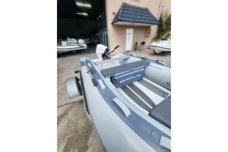 Slide: The Image of 2026 Gala A300HD inflatable boat in a showroom, featuring sleek design and modern equipment. - 7