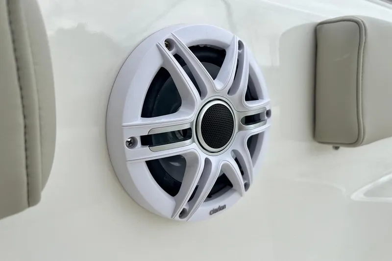 Slide: The Image of Close-up of a marine speaker on a 2026 Key West 239 FS boat. - 36