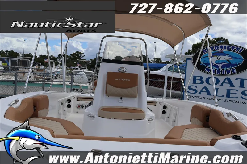 Slide: The Image of 2026 NauticStar 191 Hybrid boat interior at Antonietti Marine sales. - 6
