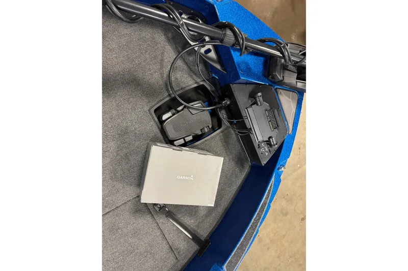 Slide: The Image of 2026 Nitro ZV20 Sport Pro boat interior with Garmin electronics and control panel. - 18