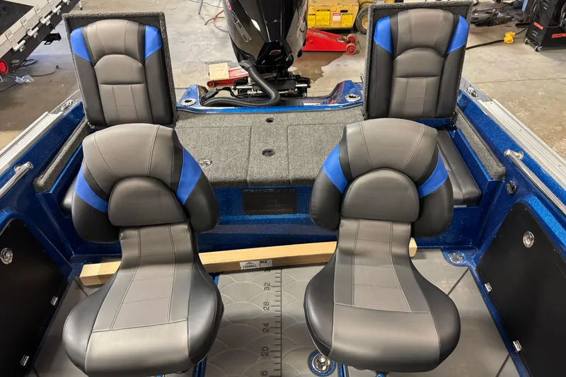 Slide: The Image of 2026 Nitro ZV20 Sport Pro boat interior with four cushioned seats and sleek design. - 6