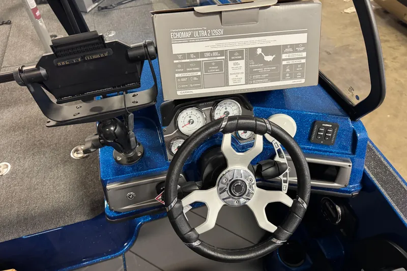 Slide: The Image of Steering console of 2026 Nitro ZV20 Sport Pro boat with Garmin ECHOMAP Ultra 126SV. - 9