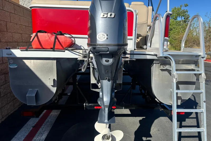 Slide: The Image of 2020 G3 SunCatcher V16 Cruise pontoon boat with Yamaha 60HP outboard motor. - 5