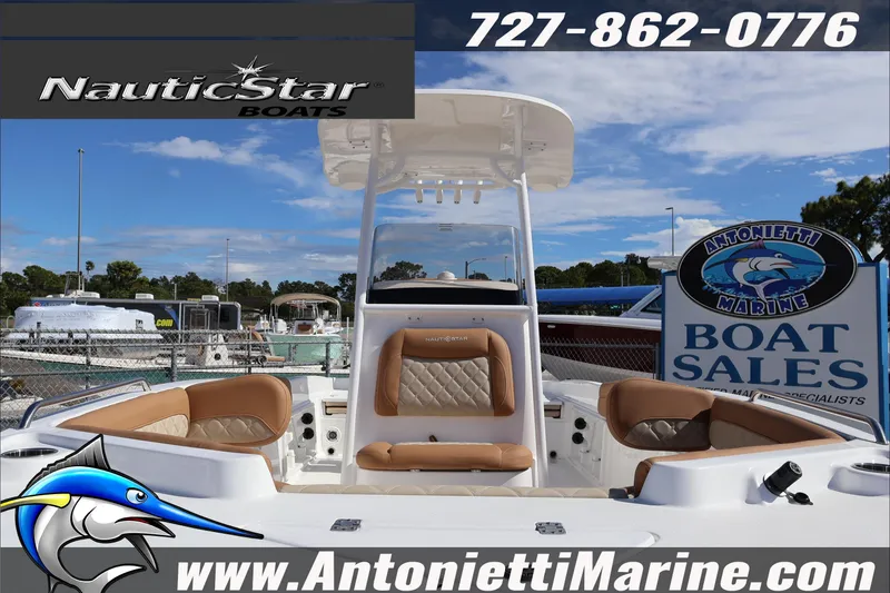 Slide: The Image of 2025 NauticStar 231 Hybrid boat at Antonietti Marine sales display. - 4