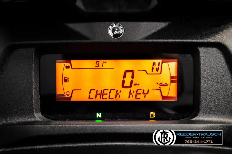Slide: The Image of 2024 Sea Doo 170 Wake GTI dashboard displaying "Check Key" message. - 14