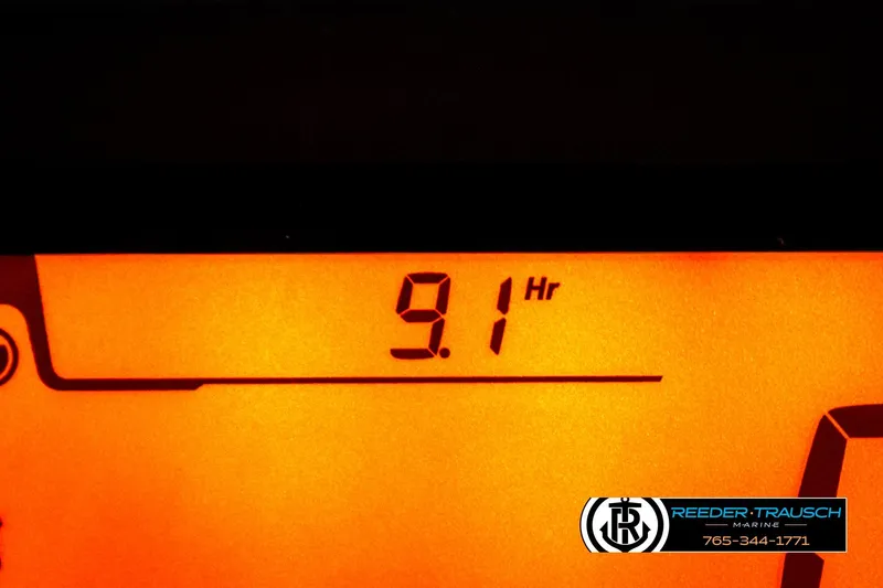 Slide: The Image of Dashboard display of 2024 Sea Doo 170 Wake GTI showing 9.1 hours usage. - 15
