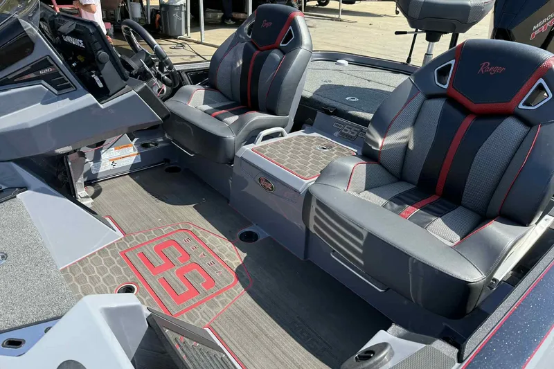 Slide: The Image of Interior of 2023 Ranger Z520R 55th Anniversary Limited Edition boat with stylish seating. - 11