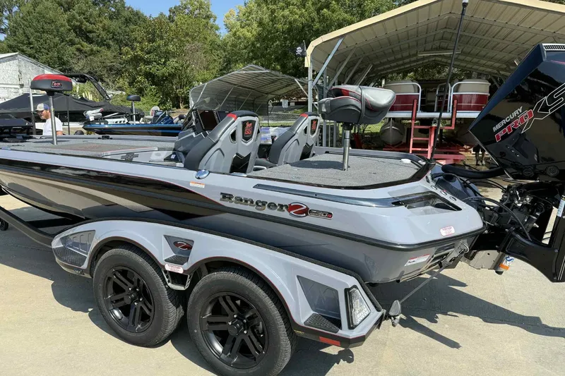 Slide: The Image of 2023 Ranger Z520R 55th Anniversary Limited Edition boat with dual axle trailer. - 3