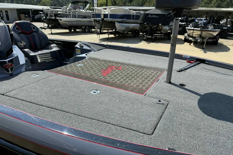 Slide: The Image of 2023 Ranger Z520R 55th Anniversary Limited Edition boat deck with seating and storage compartments. - 5