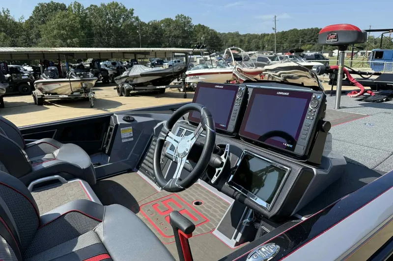 Slide: The Image of 2023 Ranger Z520R 55th Anniversary Limited Edition boat interior with advanced navigation displays. - 6