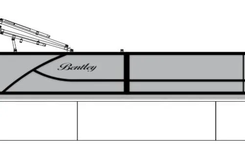 The Image of 2026 Bentley Pontoons 160 Cruise LE side view illustration, sleek design, modern pontoon boat. - 1