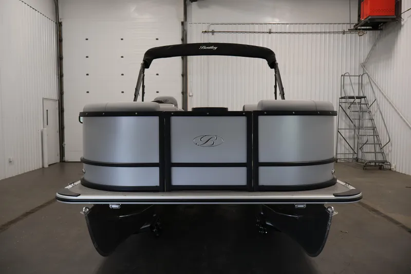Slide: The Image of 2026 Bentley Pontoons 160 Cruise LE side view illustration, sleek design, modern pontoon boat. - 32