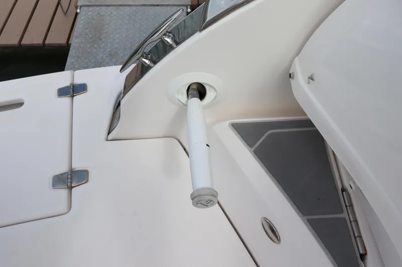 Slide: The Image of 2018 Regal 29 OBX boat detail showing deck hardware and fittings. - 11