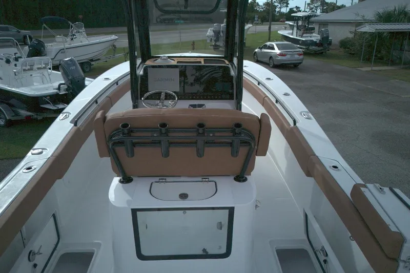 Slide: The Image of 2026 Sea Hunt Gamefish 27 Coffin Box boat interior with Garmin navigation system. - 5