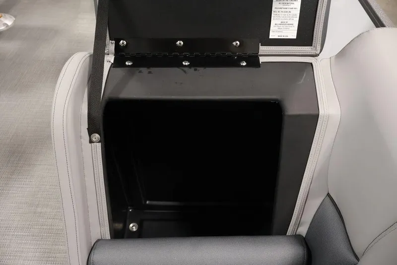 Slide: The Image of Storage compartment in 2026 Bentley Pontoons 240 Swingback boat interior. - 18