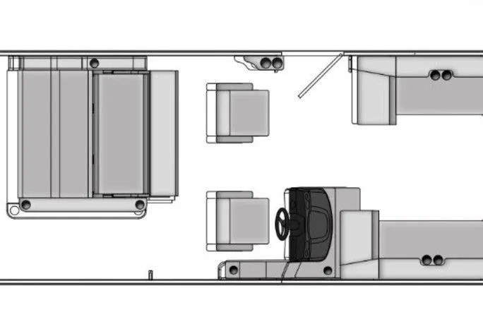 Slide: The Image of Top view layout of 2026 Bentley Pontoons 240 Swingback boat interior design. - 31