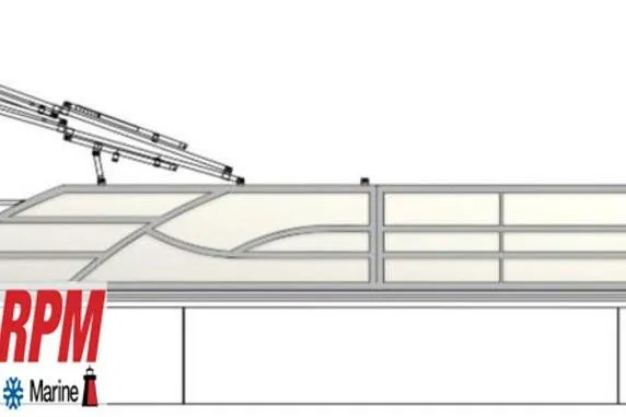 Slide: The Image of 2026 Bentley Pontoons 240 Swingback side view illustration with RPM Marine logo. - 32