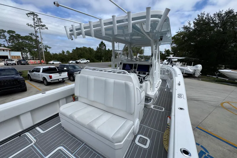 Slide: The Image of 2019 Invincible 39 Open Fisherman boat with sleek design and modern features. - 39