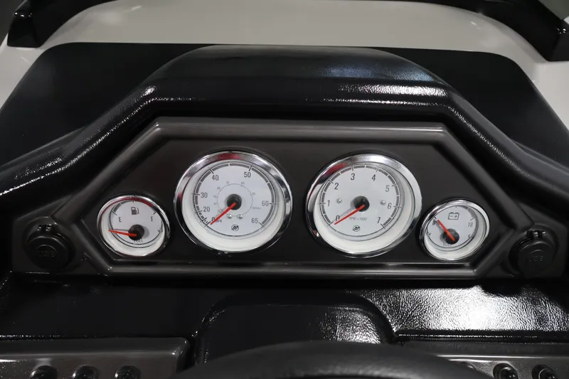 Slide: The Image of Dashboard of 2026 Bentley Pontoons 240 Navigator with gauges and controls. - 21