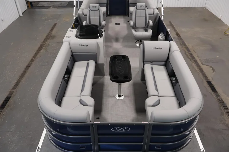 Slide: The Image of 2026 Bentley Pontoons 240 Navigator interior with spacious seating and modern design. - 8