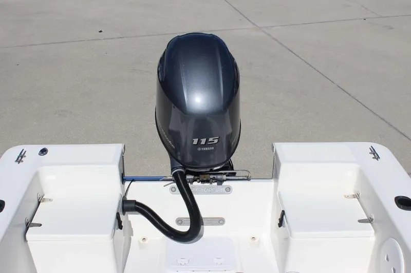 Slide: The Image of 2019 Bay Rider 2060 Skiff with Yamaha 115 outboard motor, rear view. - 20